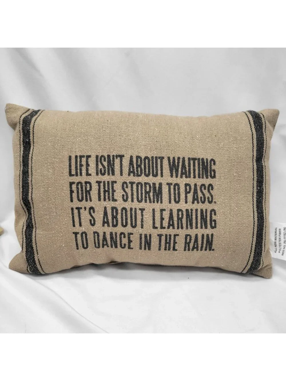Life Isnt About Waiting Quote Burlap Accent Pillow 15"×10" Decorative Throw Cush - Picture 1 of 10